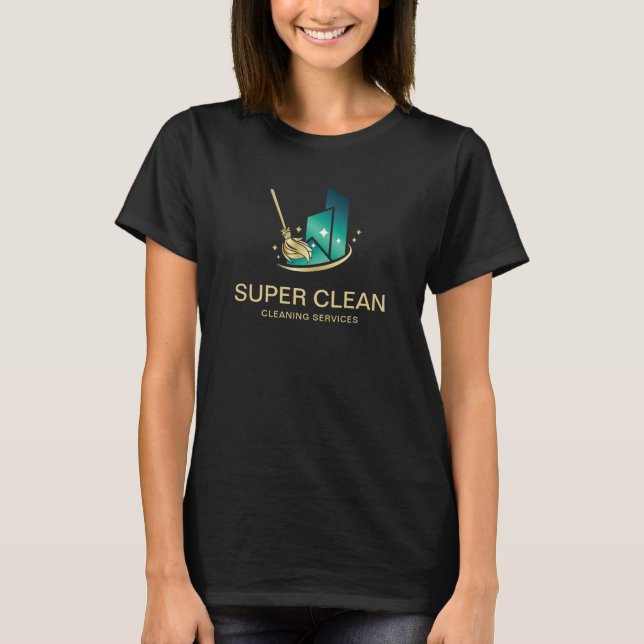 Modern Professional House Cleaning Services T-Shirt (Front)