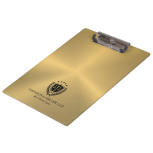 Modern Professional Law Office Metallic Gold Clipboard