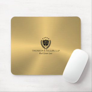 Modern Professional Law Office Metallic Gold Mouse Pad