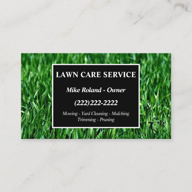 Modern Professional Lawn Care Gardener Services Bu Business Card (Front)