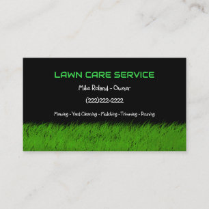 Modern Professional Lawn Care Gardener Services Business Card
