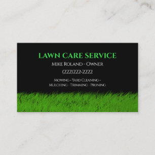 Modern Professional Lawn Care Gardener Services Business Card