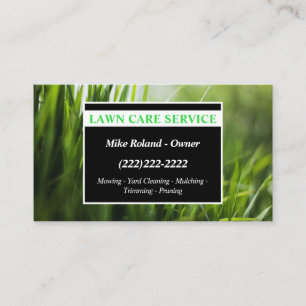 Modern Professional Lawn Care Gardener Services Business Card