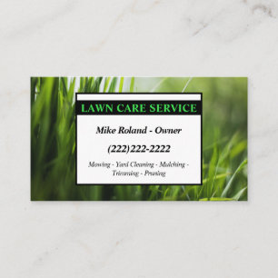 Modern Professional Lawn Care Gardener Services Business Card
