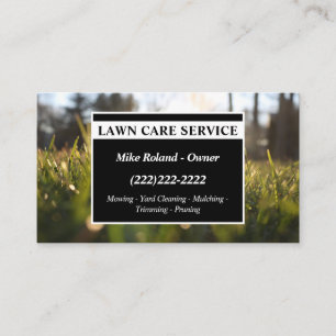 Modern Professional Lawn Care Gardener Services Business Card