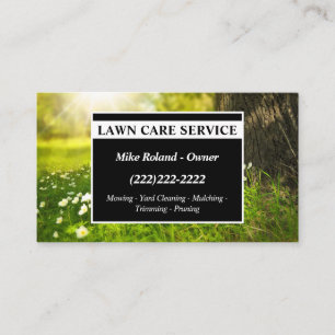 Modern Professional Lawn Care Gardener Services Business Card