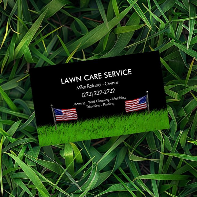Modern Professional Lawn Care Gardener Services Business Card (Creator Uploaded)
