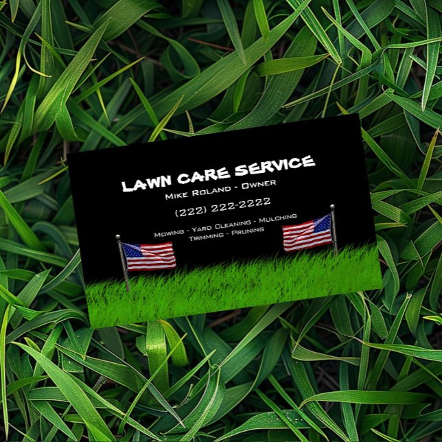 Modern Professional Lawn Care Gardener Services Business Card (Creator Uploaded)