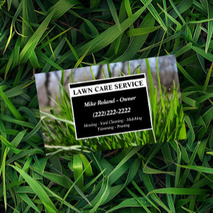 Modern Professional Lawn Care Gardener Services Business Card