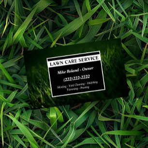 Modern Professional Lawn Care Gardener Services Business Card