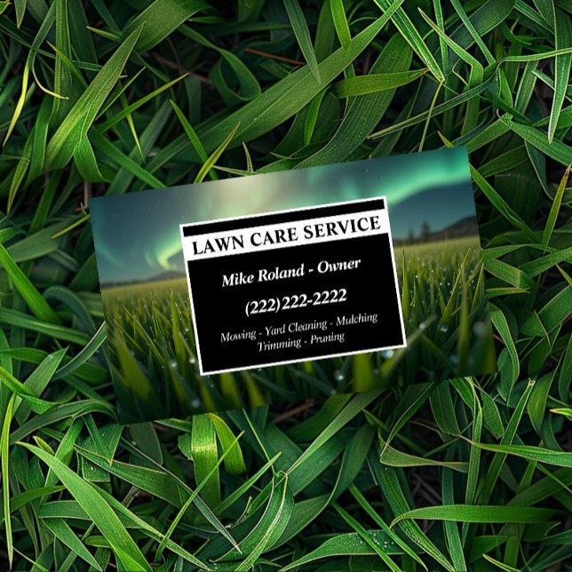 Modern Professional Lawn Care Gardener Services Business Card (Creator Uploaded)