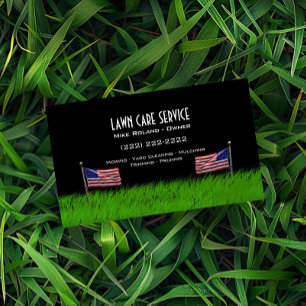 Modern Professional Lawn Care Gardener Services Business Card
