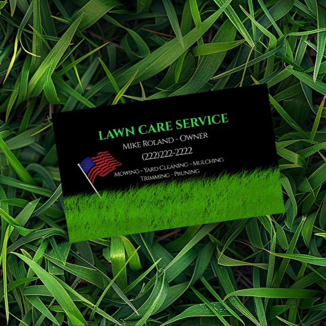 Modern Professional Lawn Care Gardener Services Business Card (Creator Uploaded)
