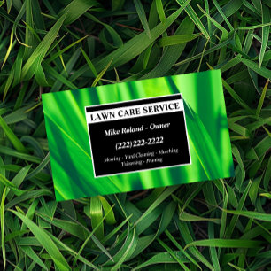 Modern Professional Lawn Care Gardener Services Business Card