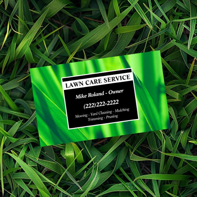 Modern Professional Lawn Care Gardener Services Business Card (Creator Uploaded)
