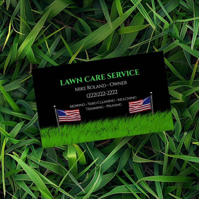 Modern Professional Lawn Care Gardener Services Business Card (Creator Uploaded)