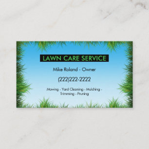 Modern Professional Lawn Care Gardener Services Business Card