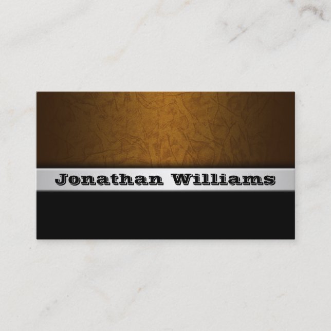 Modern Professional Leather Business Cards (Front)