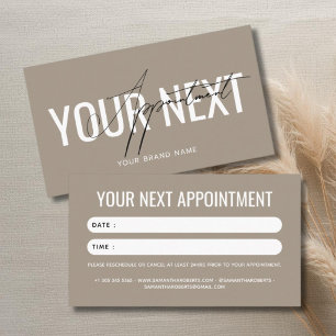 Modern professional light brown your next appointment card