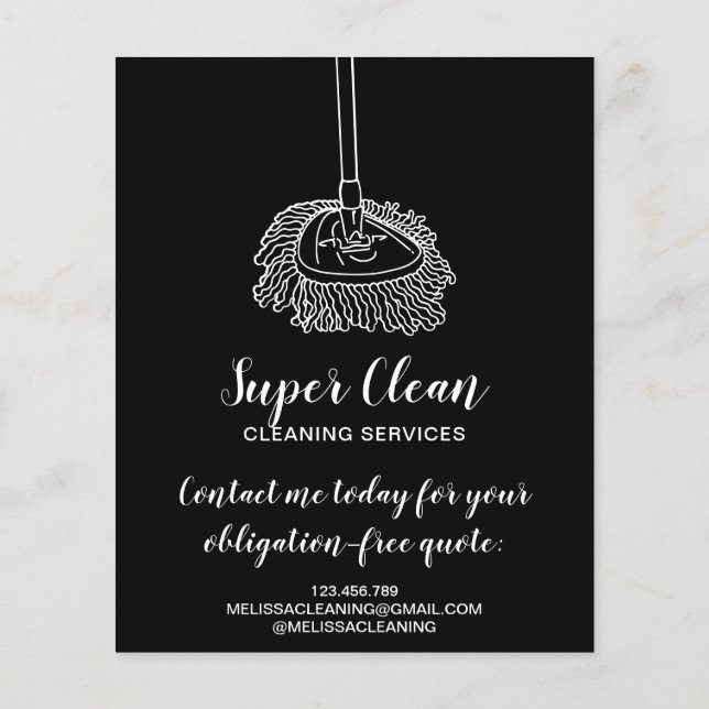 Modern Professional Maid Mop Cleaning House Flyer (Back)