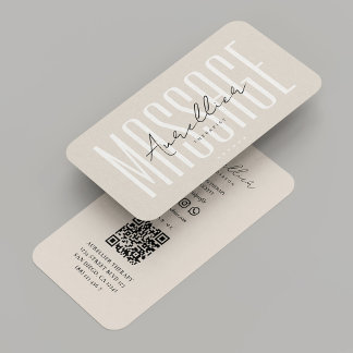 Modern Professional Massage Therapist Sand Business Card
