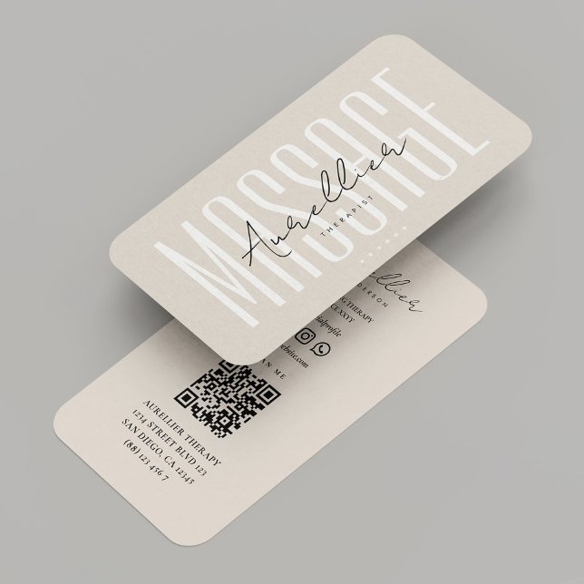 Modern Professional Massage Therapist Sand Business Card (Modern Professional Massage Therapist Sand Business Card
)