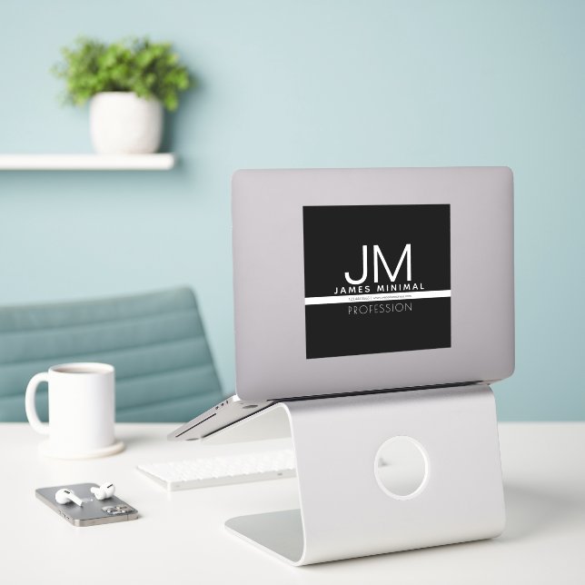 Modern Professional Minimal Design | Black & White (Laptop On Desk)