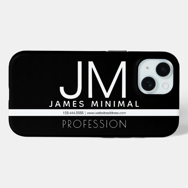Modern Professional Minimal Design | Black & White Case-Mate iPhone Case (Back (Horizontal))