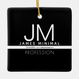 Modern Professional Minimal Design Black & White Ceramic Ornament