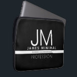 Modern Professional Minimal Design | Black & White Laptop Sleeve<br><div class="desc">Modern, fully customisable design template. Edit however you like!</div>