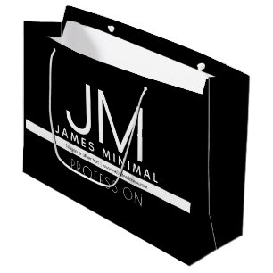 Modern Professional Minimal Design Black & White Large Gift Bag