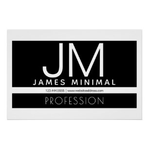 Modern Professional Minimal Design   Black & White Poster