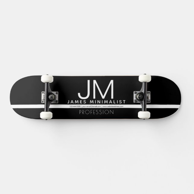 Modern Professional Minimal Design | Black & White Skateboard (Horz)