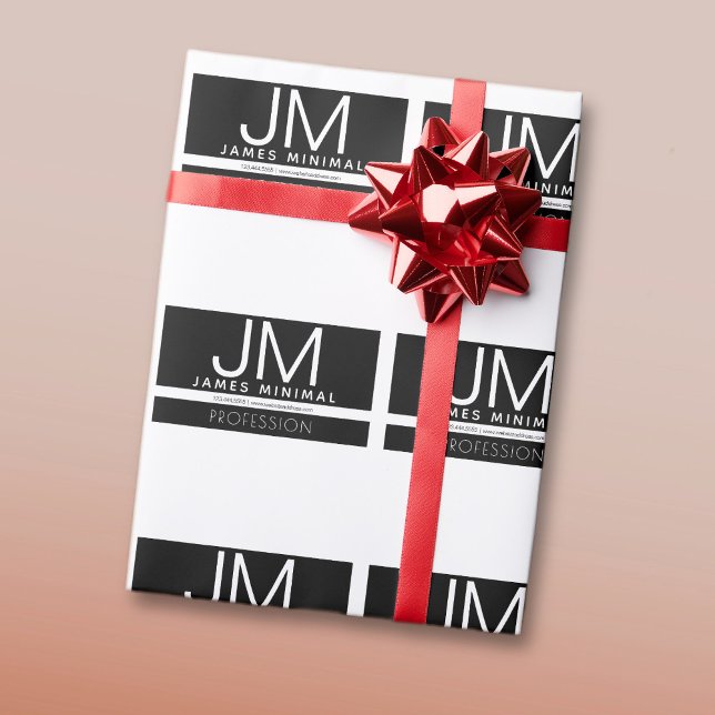 Modern Professional Minimal Design | Black & White Wrapping Paper (Creator Uploaded)