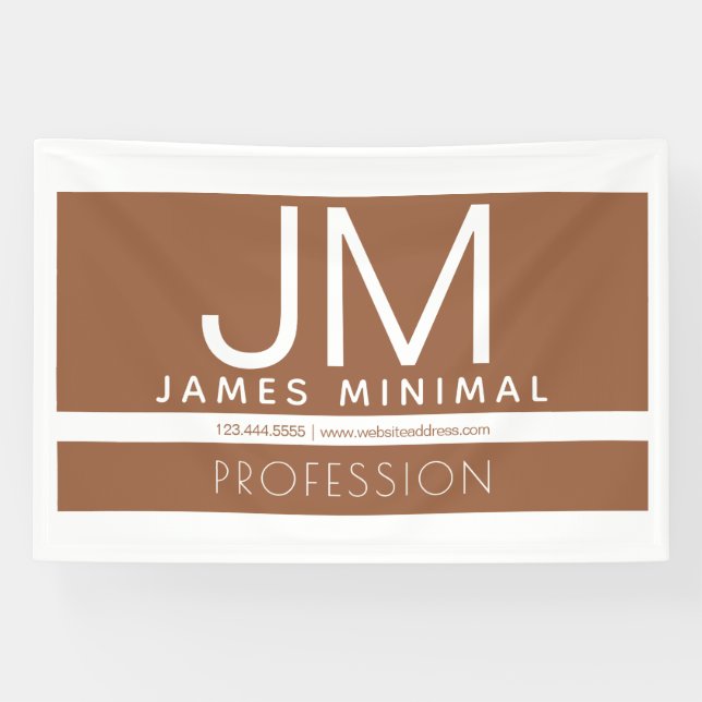 Modern Professional Minimal Design | Brown & White Banner (Horizontal)