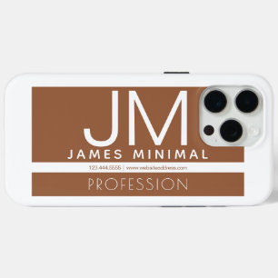 Modern Professional Minimal Design   Brown & White iPhone 15 Pro Max Case