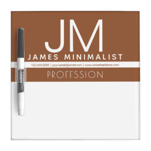 Modern Professional Minimal Design   Brown & White Dry Erase Board