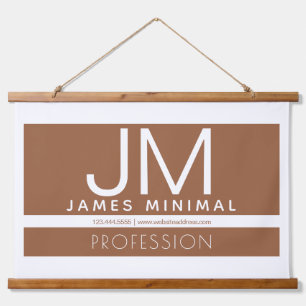 Modern Professional Minimal Design   Brown & White Hanging Tapestry