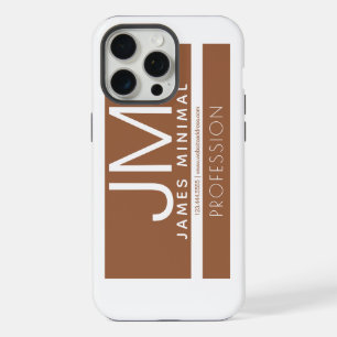 Modern Professional Minimal Design Brown & White iPhone 15 Pro Max Case