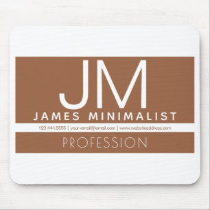 Modern Professional Minimal Design   Brown & White Mouse Pad