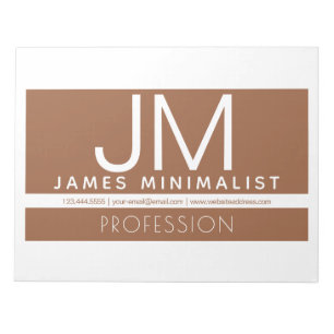 Modern Professional Minimal Design   Brown & White Notepad