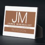 Modern Professional Minimal Design | Brown & White Plaque<br><div class="desc">Modern fully-customisable design. A great template for a variety of professions or organisations,  edit as you like!</div>