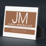 Modern Professional Minimal Design | Brown & White Plaque<br><div class="desc">Modern fully-customisable design. A great template for a variety of professions or organisations,  edit as you like!</div>