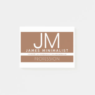 Modern Professional Minimal Design Brown & White Post-it Notes