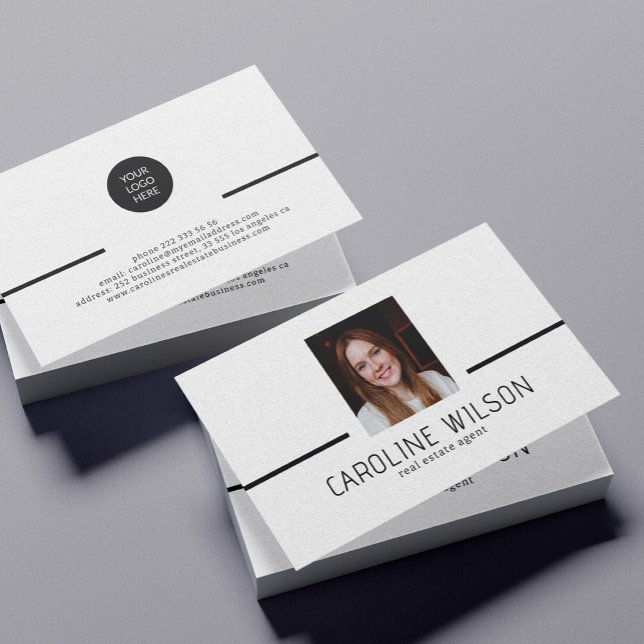 Modern professional minimalist chic logo photo business card (Creator Uploaded)