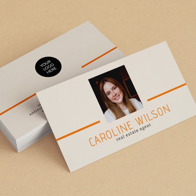 Modern professional minimalist chic logo photo business card (Creator Uploaded)