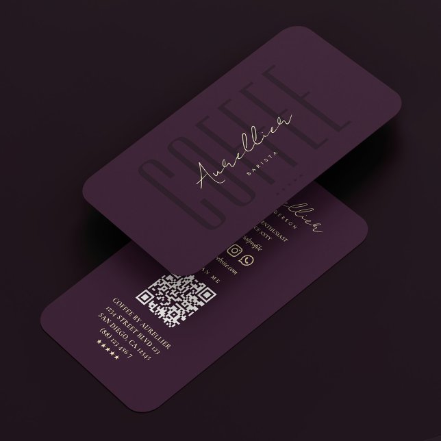 Modern Professional Minimalist Dark Purple QR Code Business Card (Modern Professional Minimalist Dark Purple QR Code Business Card
)