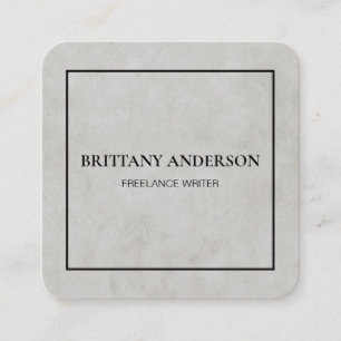 Modern Professional Minimalist Handwritten White S Square Business Card