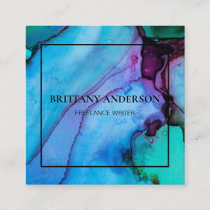 Modern Professional Minimalist Handwritten White S Square Business Card