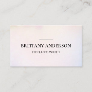 Modern Professional Minimalist Pink Watercolor Bus Business Card